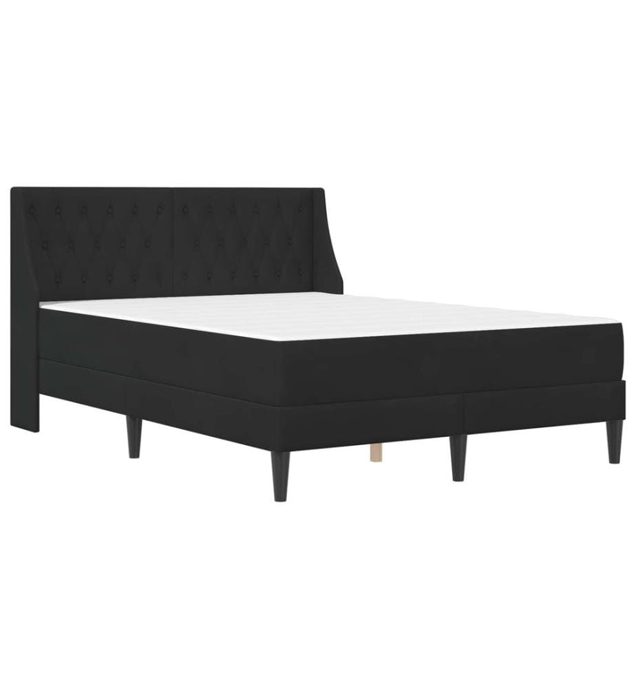 Cadre de lit avec matelas Noir 120 x 190 cm Velours