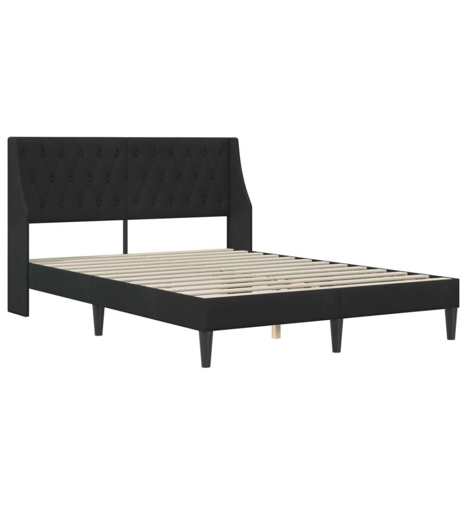 Cadre de lit avec matelas Noir 120 x 190 cm Velours