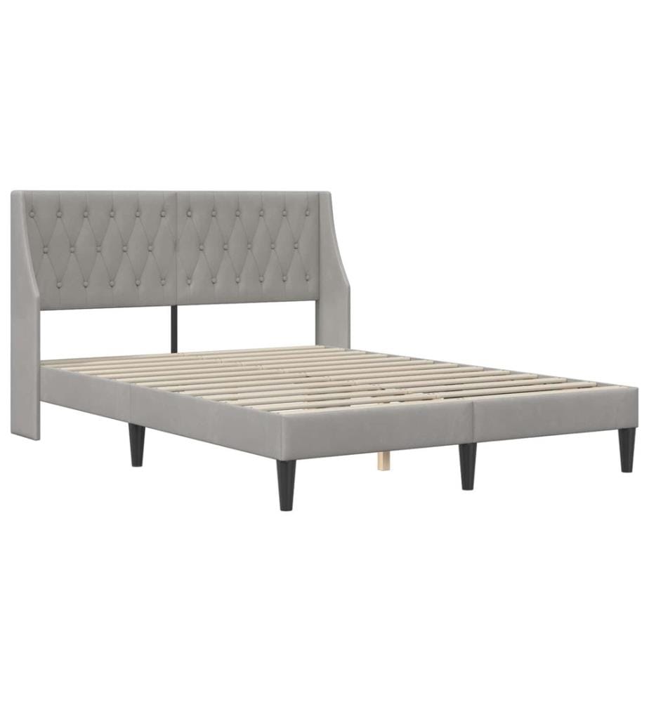 Cadre de lit avec matelas Gris clair 180 x 200 cm Velours