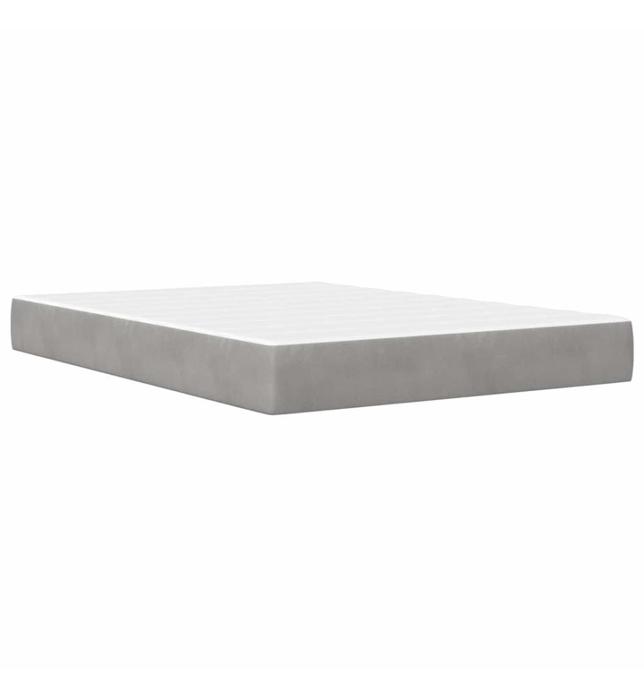 Cadre de lit avec matelas Gris clair 180 x 200 cm Velours