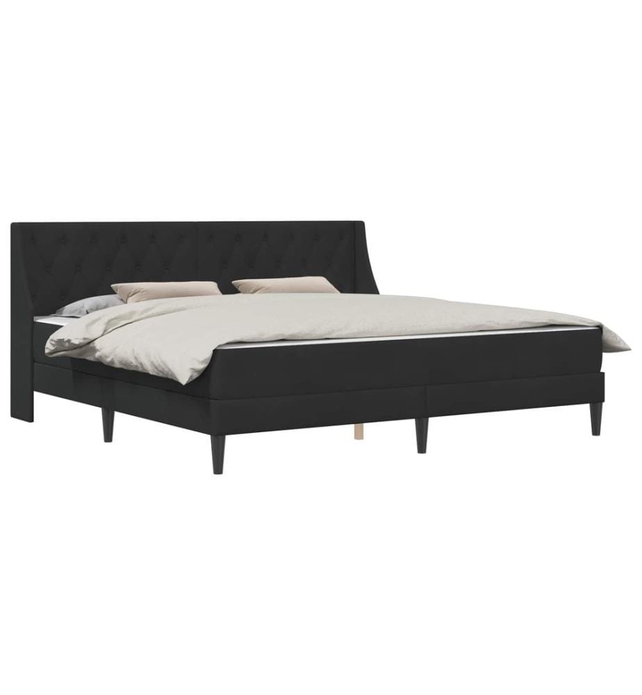 Bed frame with mattress Black 200 x 200 cm Velvet