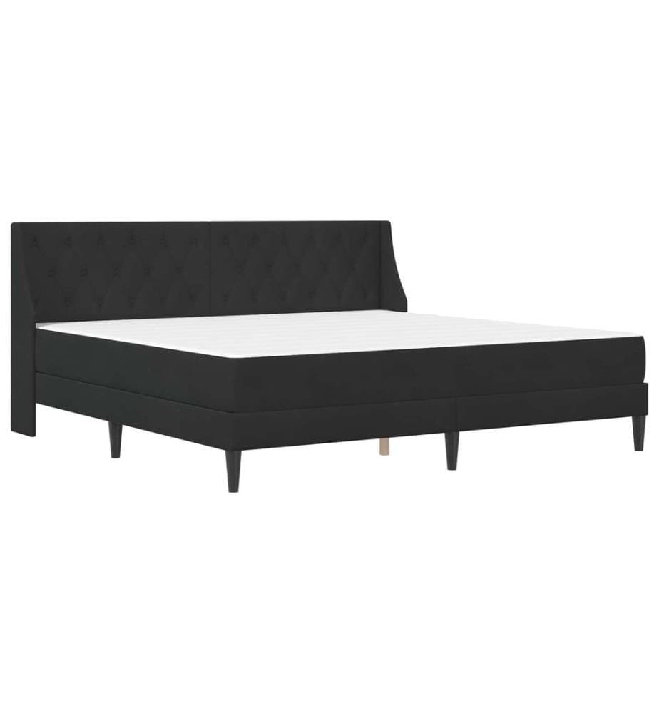 Bed frame with mattress Black 200 x 200 cm Velvet