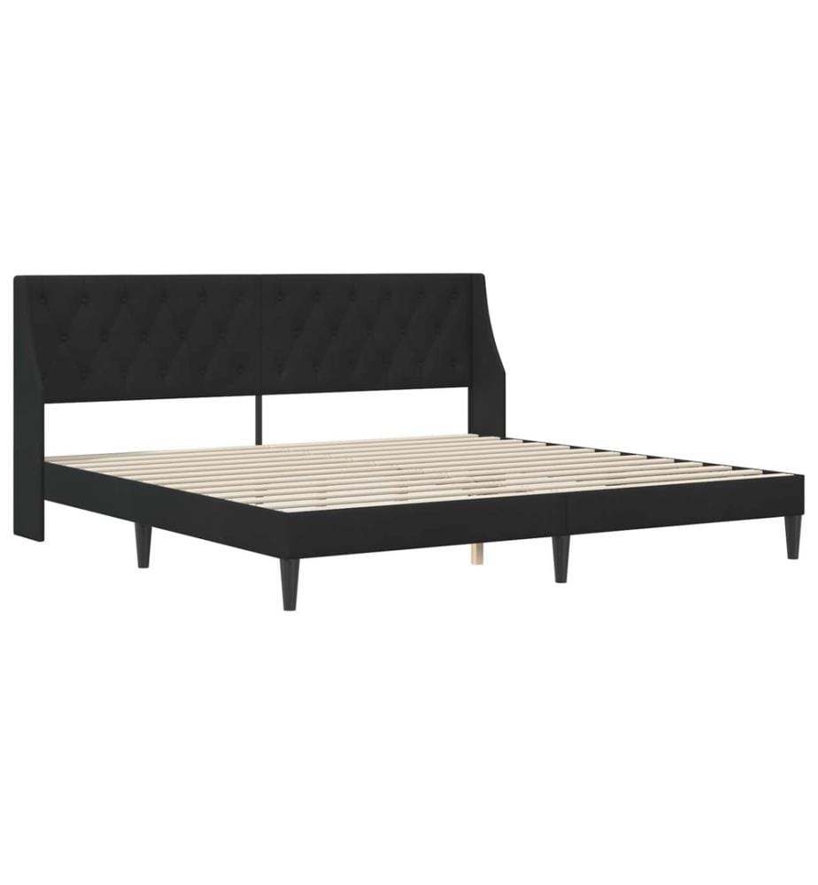 Bed frame with mattress Black 200 x 200 cm Velvet