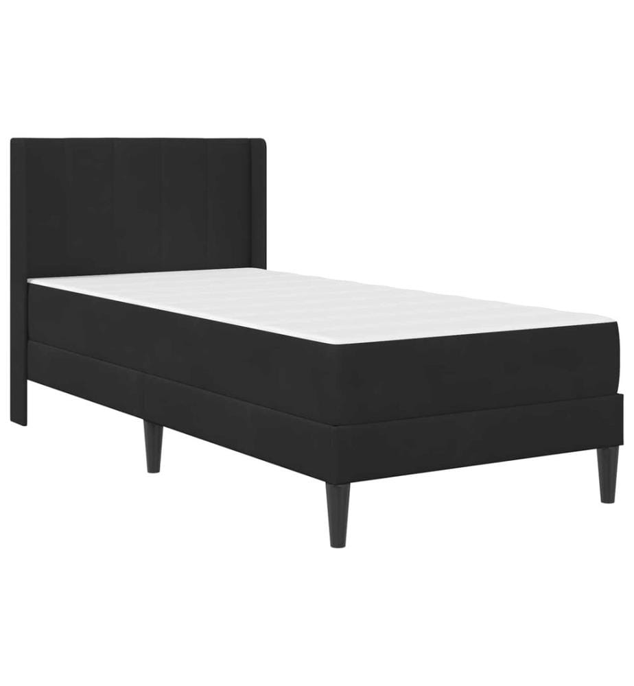 Bettgestell mit Matratze mit Kopfteil Schwarz 80 x 200 cm Samt