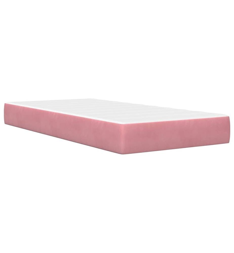 Cadre de lit avec matelas Rose 90 x 200 cm Velours