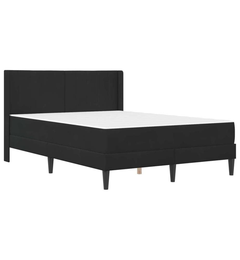 Bettgestell mit Matratze mit Kopfteil Schwarz 120 x 190 cm Samt