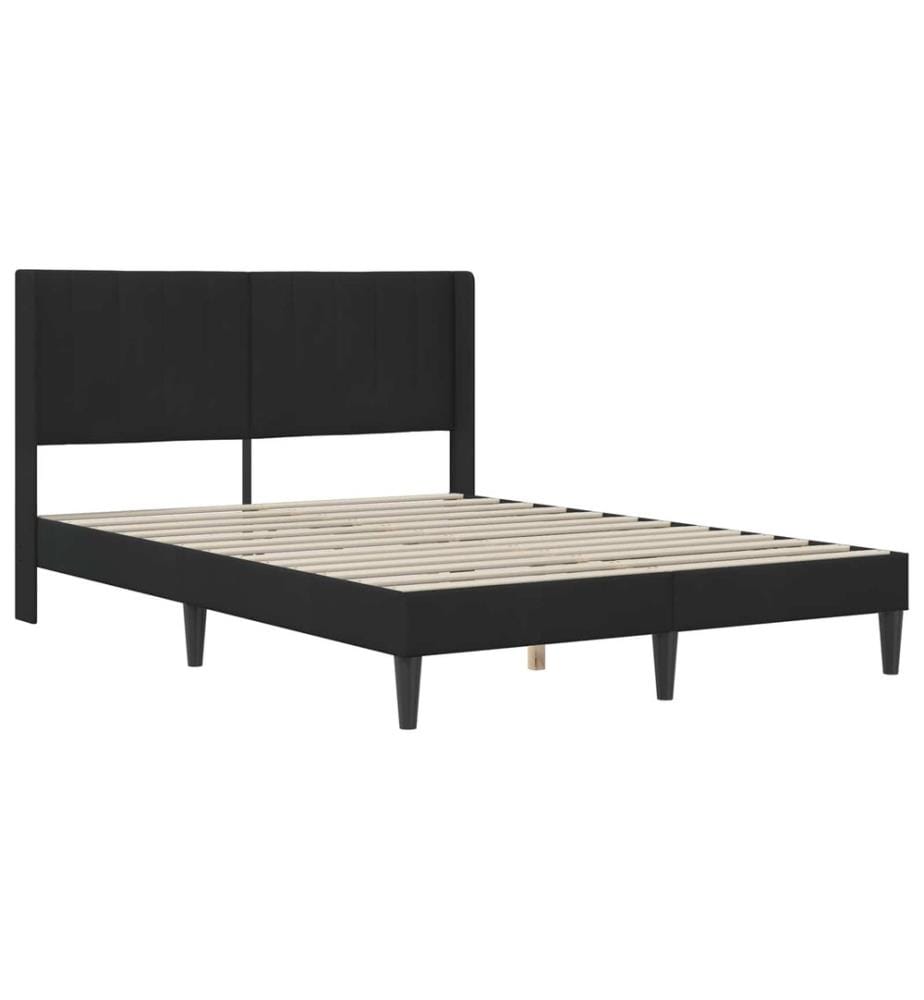 Bettgestell mit Matratze mit Kopfteil Schwarz 120 x 190 cm Samt