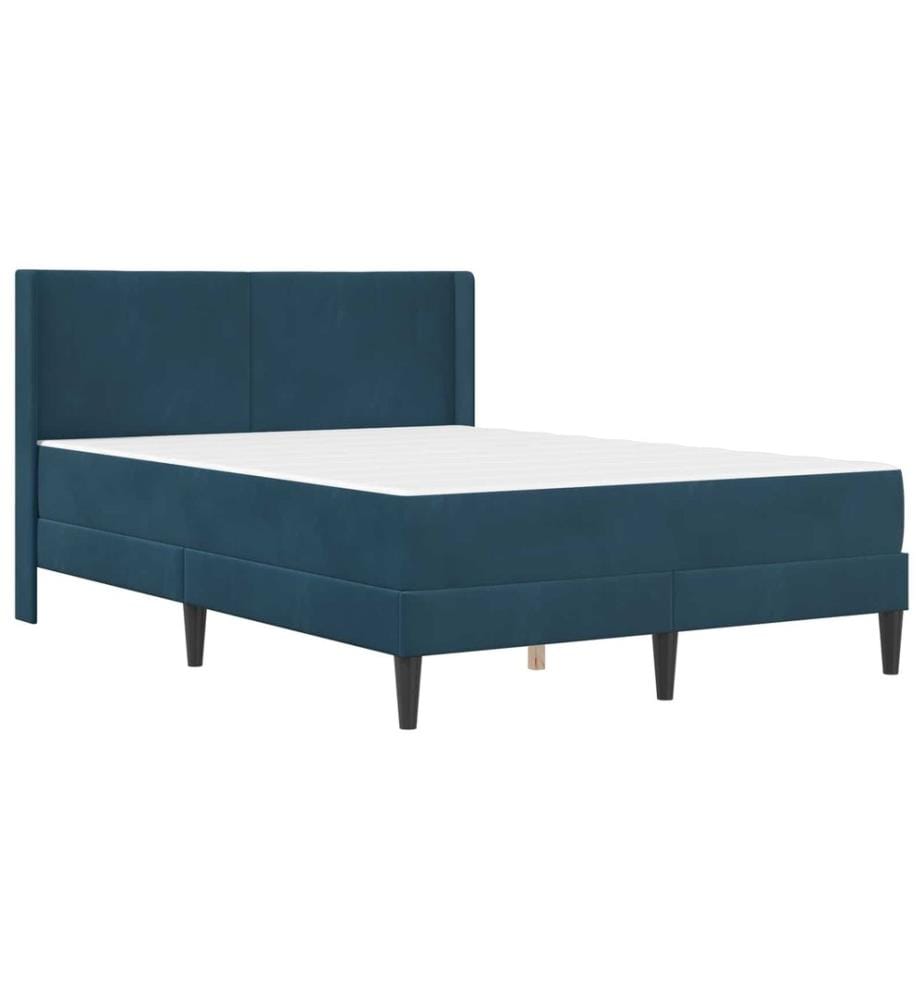Bettgestell mit Matratze mit Kopfteil Blau 120 x 190 cm Samt