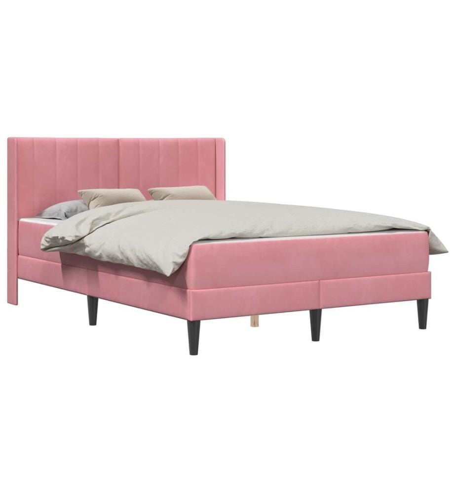 Cadre de lit avec matelas Rose 160 x 200 cm Velours