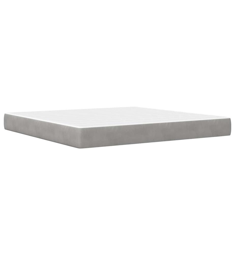 Cadre de lit avec matelas Gris clair 180 x 200 cm Velours