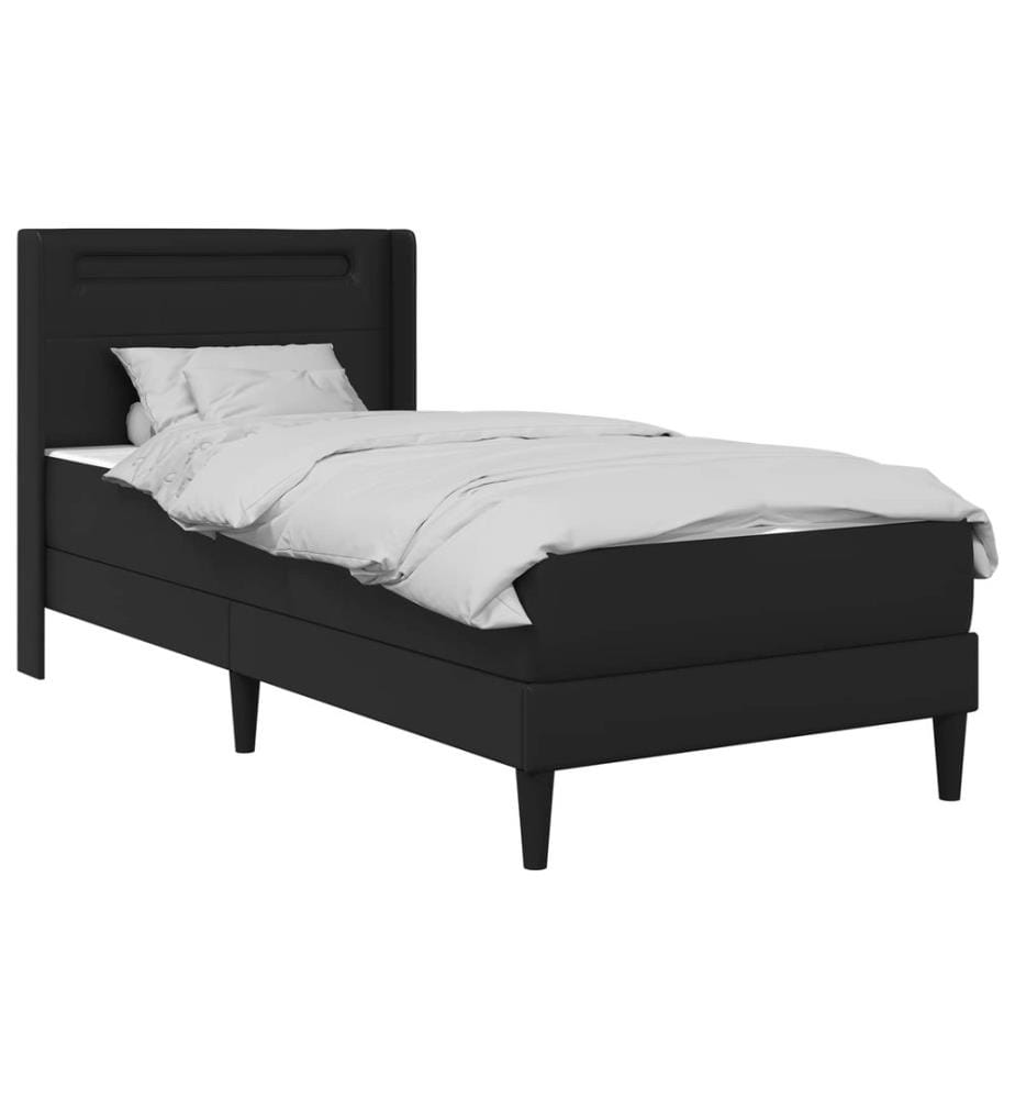 Cadre de lit avec matelas Noir 90 x 190 cm Simili cuir