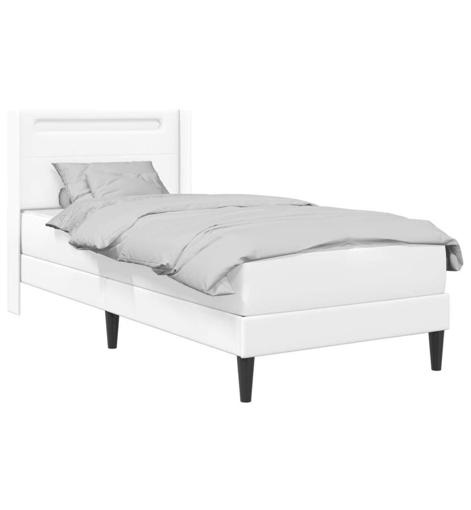 Cadre de lit avec matelas Blanc 90 x 200 cm Simili cuir