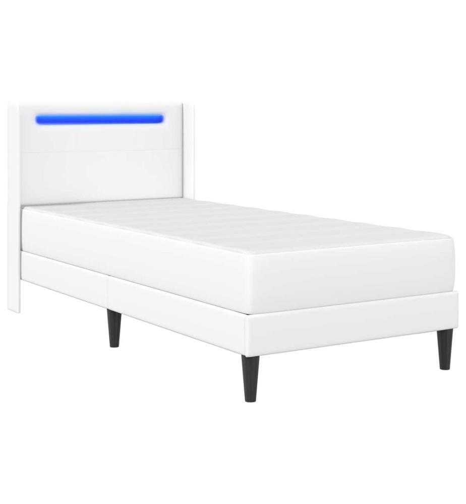 Cadre de lit avec matelas Blanc 90 x 200 cm Simili cuir