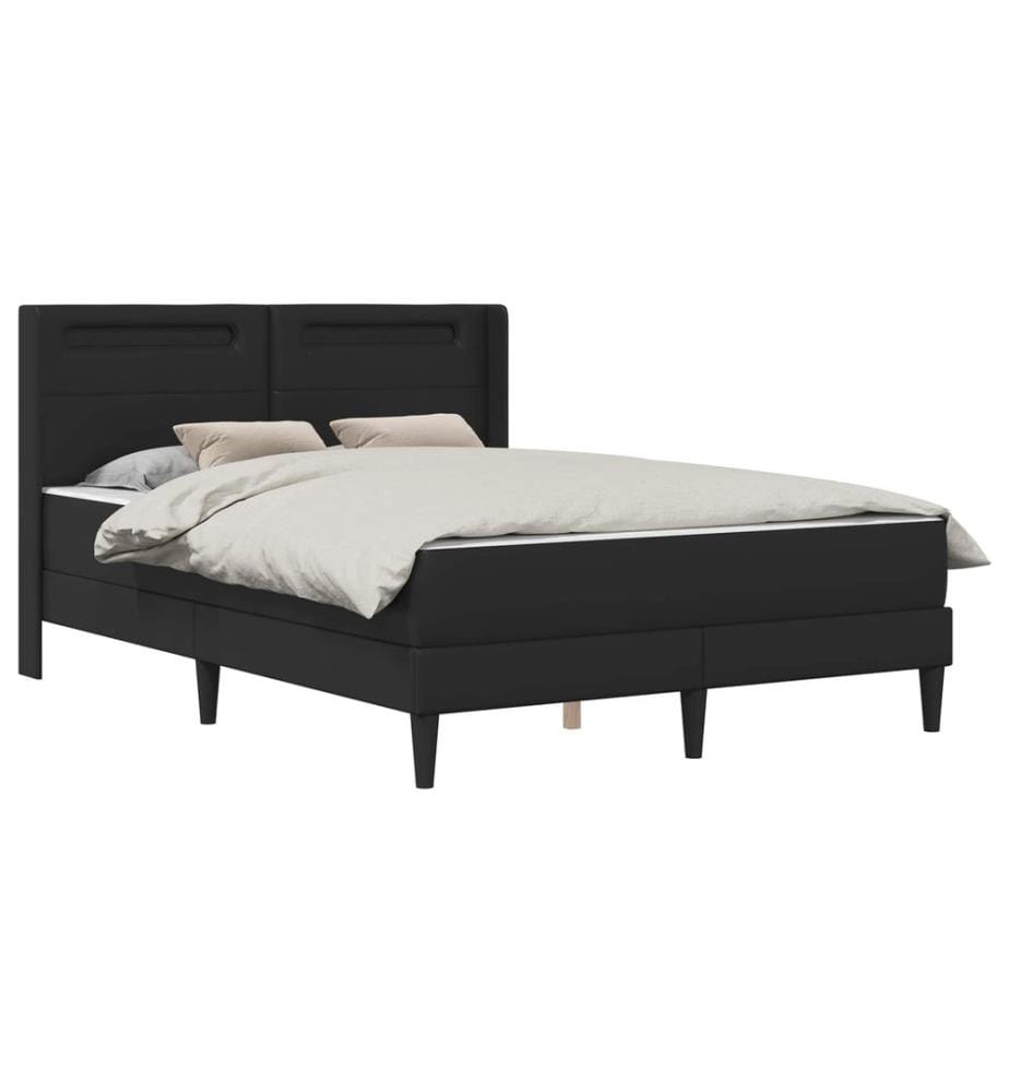 Cadre de lit avec matelas Noir 120 x 190 cm Simili cuir