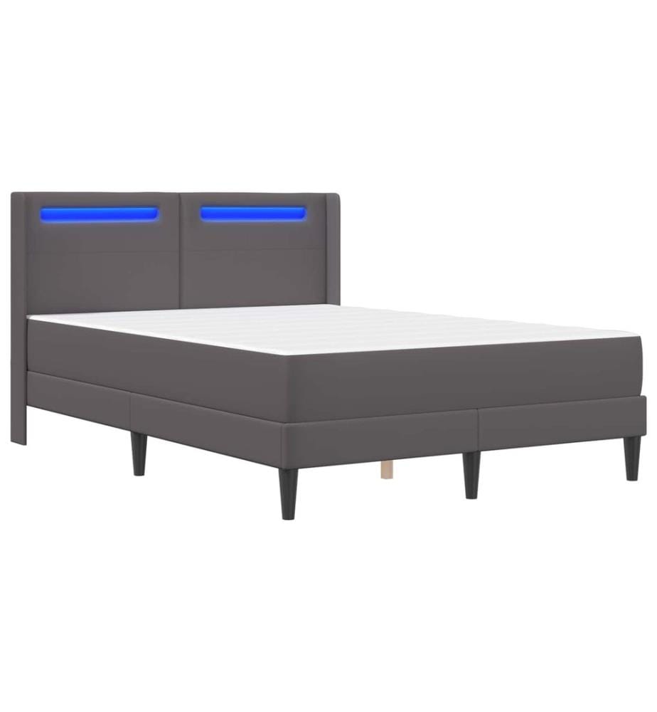 Cadre de lit avec matelas Gris 120 x 200 cm Simili cuir