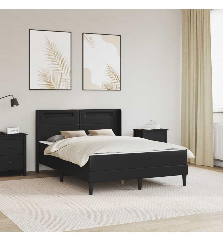 Cadre de lit avec matelas Noir 120 x 200 cm Simili cuir