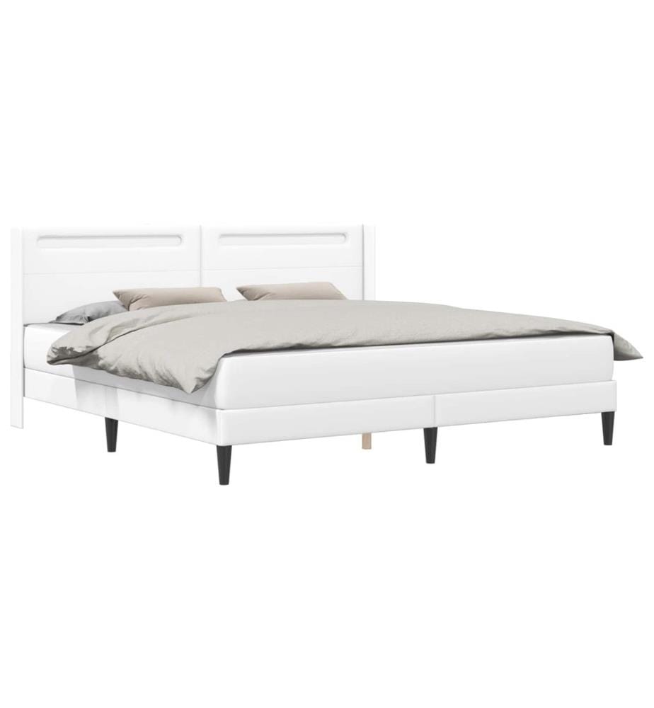 Cadre de lit avec matelas Blanc 180 x 200 cm Simili cuir