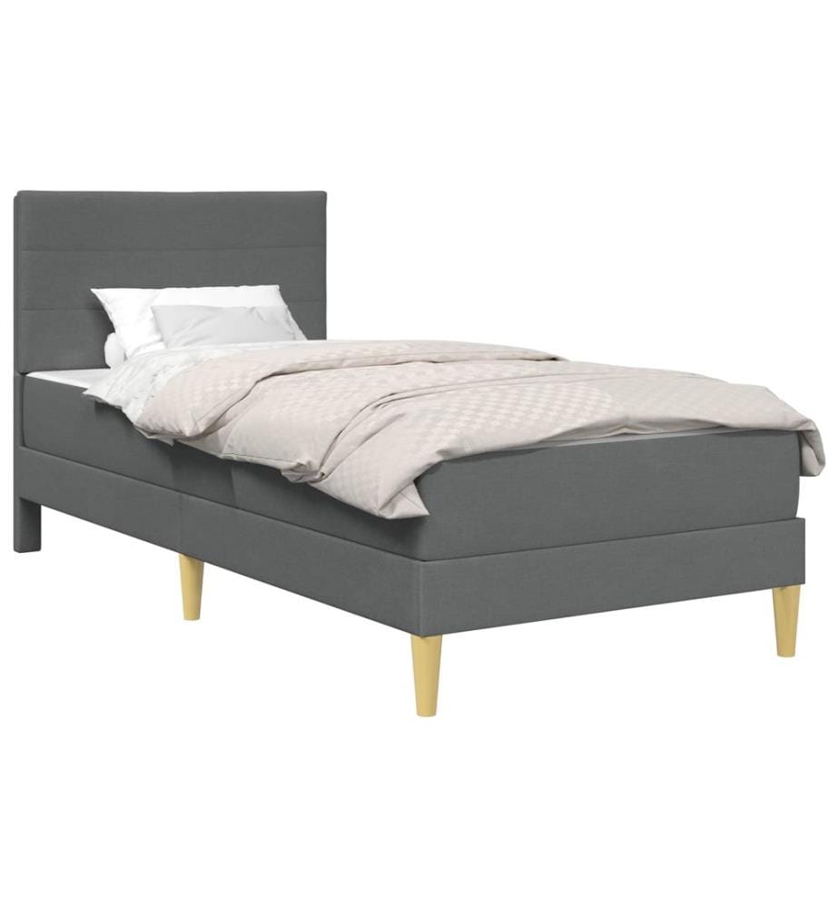 Bed frame Dark gray 90 x 190 cm Polyester
