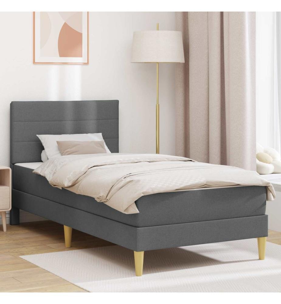 Bed frame Dark grey 90 x 200 cm Polyester