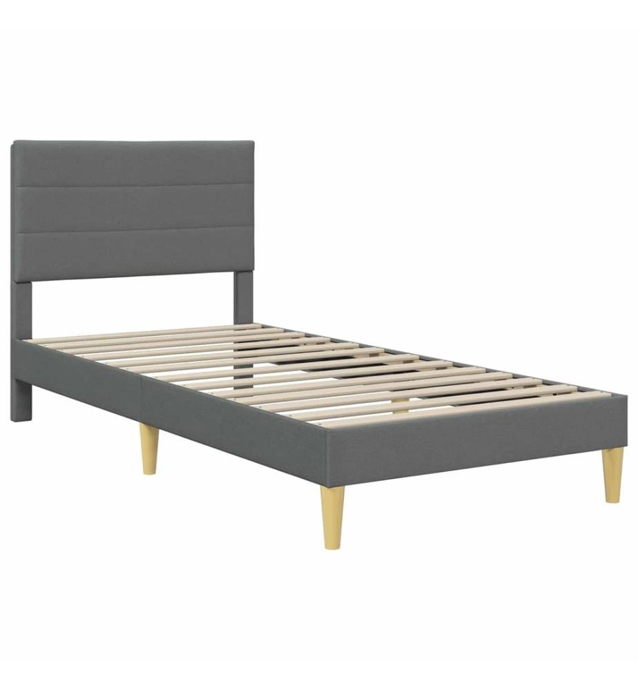 Bed frame Dark grey 90 x 200 cm Polyester