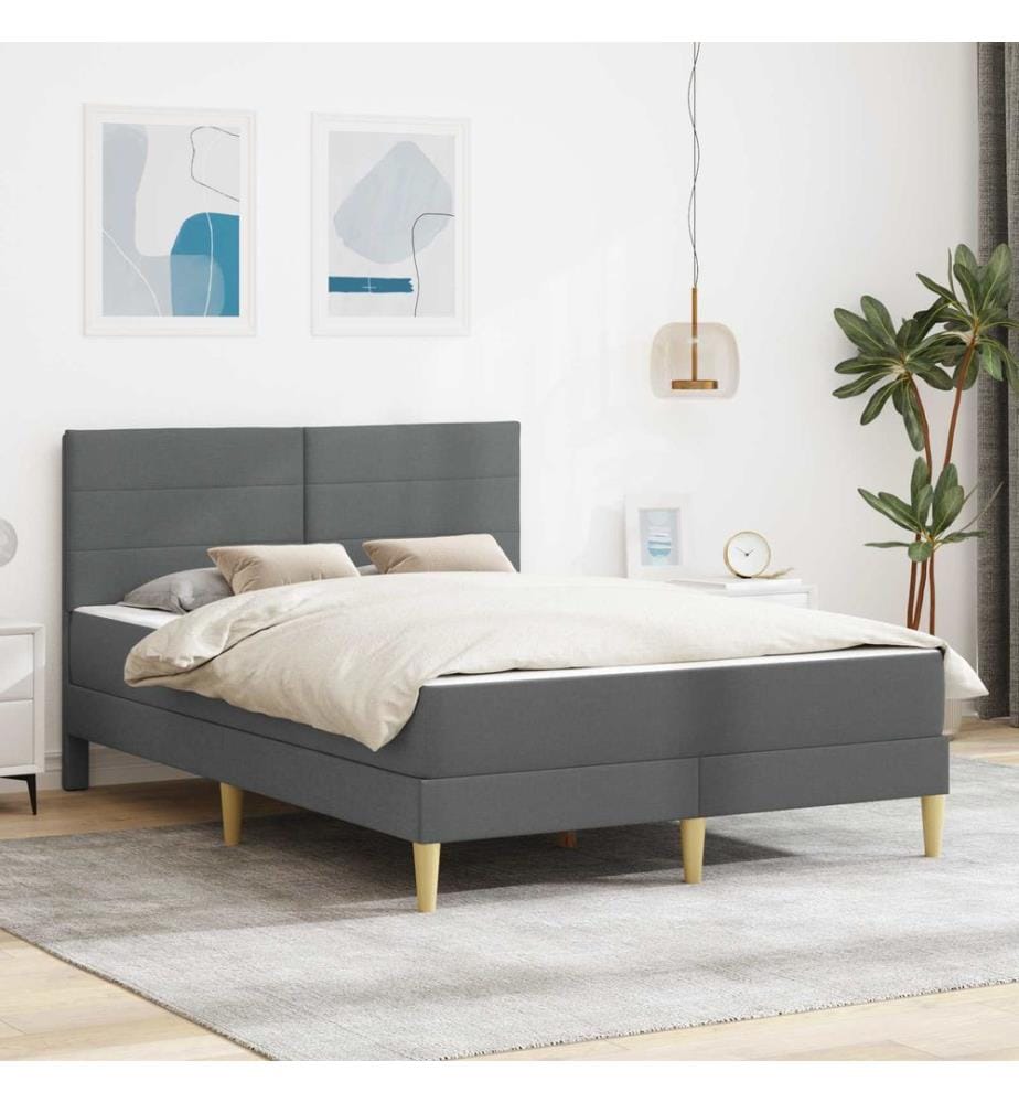 Bed frame Dark grey 120 x 200 cm Polyester