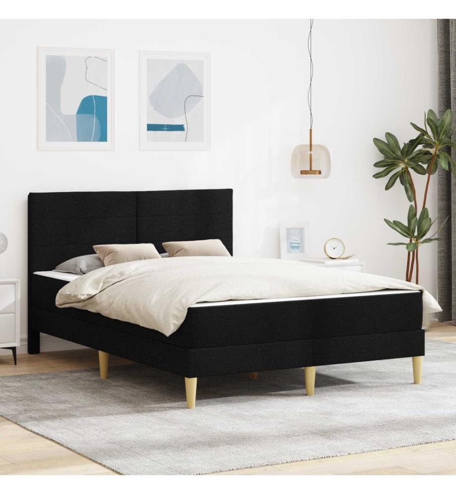 Bed frame Black 120 x 200 cm Polyester