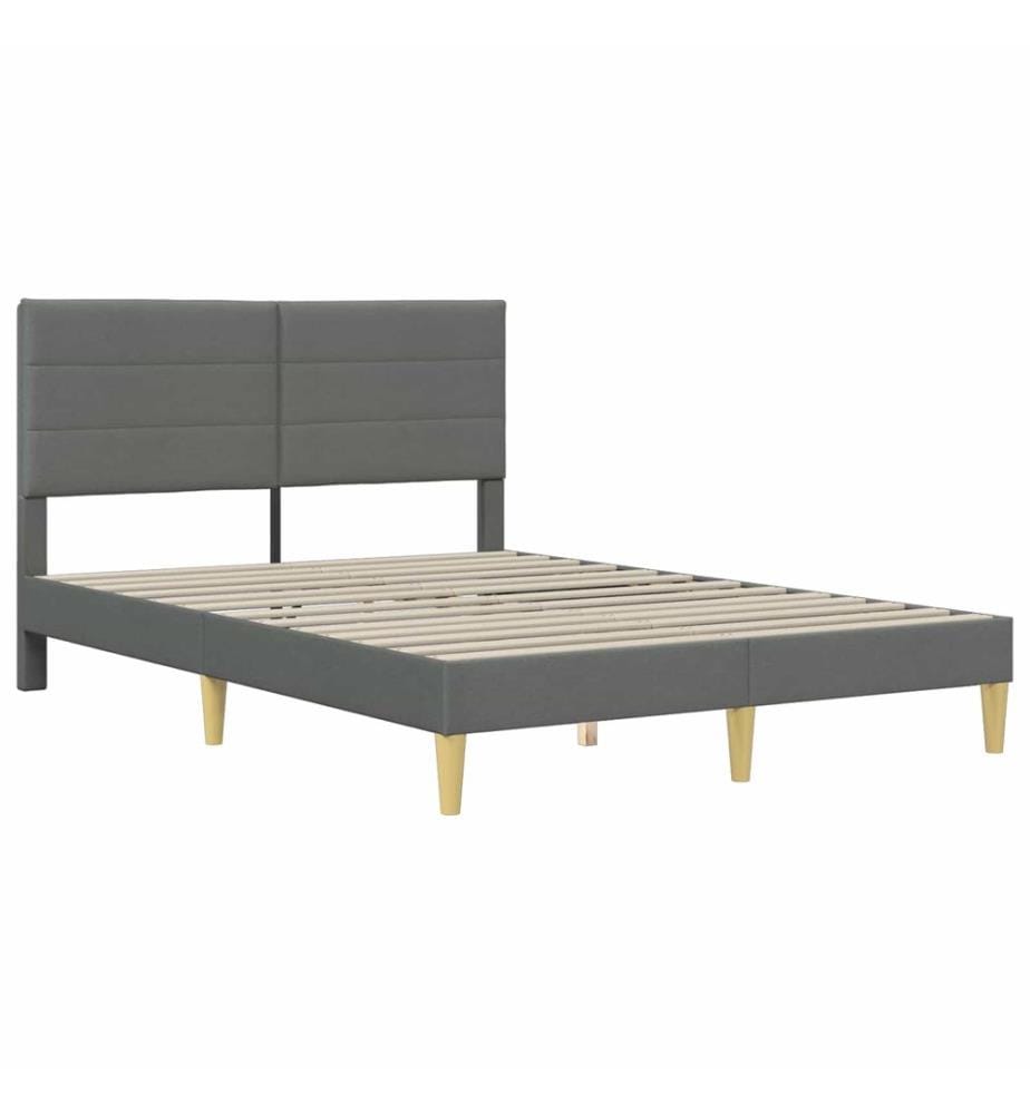 Bed frame Dark grey 140 x 200 cm Polyester