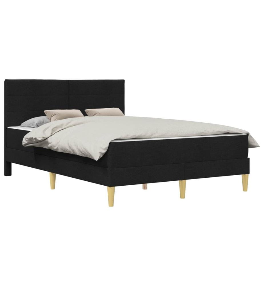 Bed frame Black 140 x 200 cm Polyester