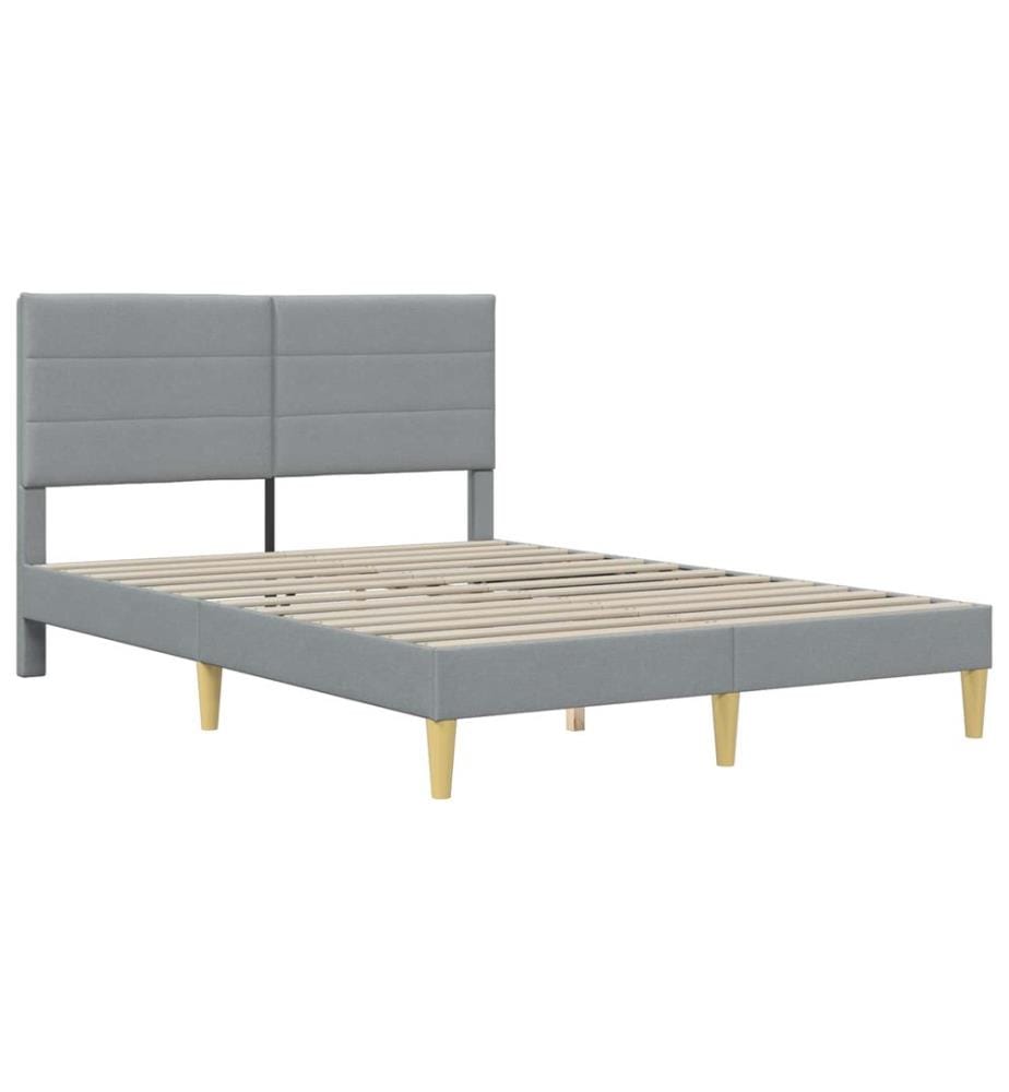 Bed frame Light grey 160 x 200 cm Polyester