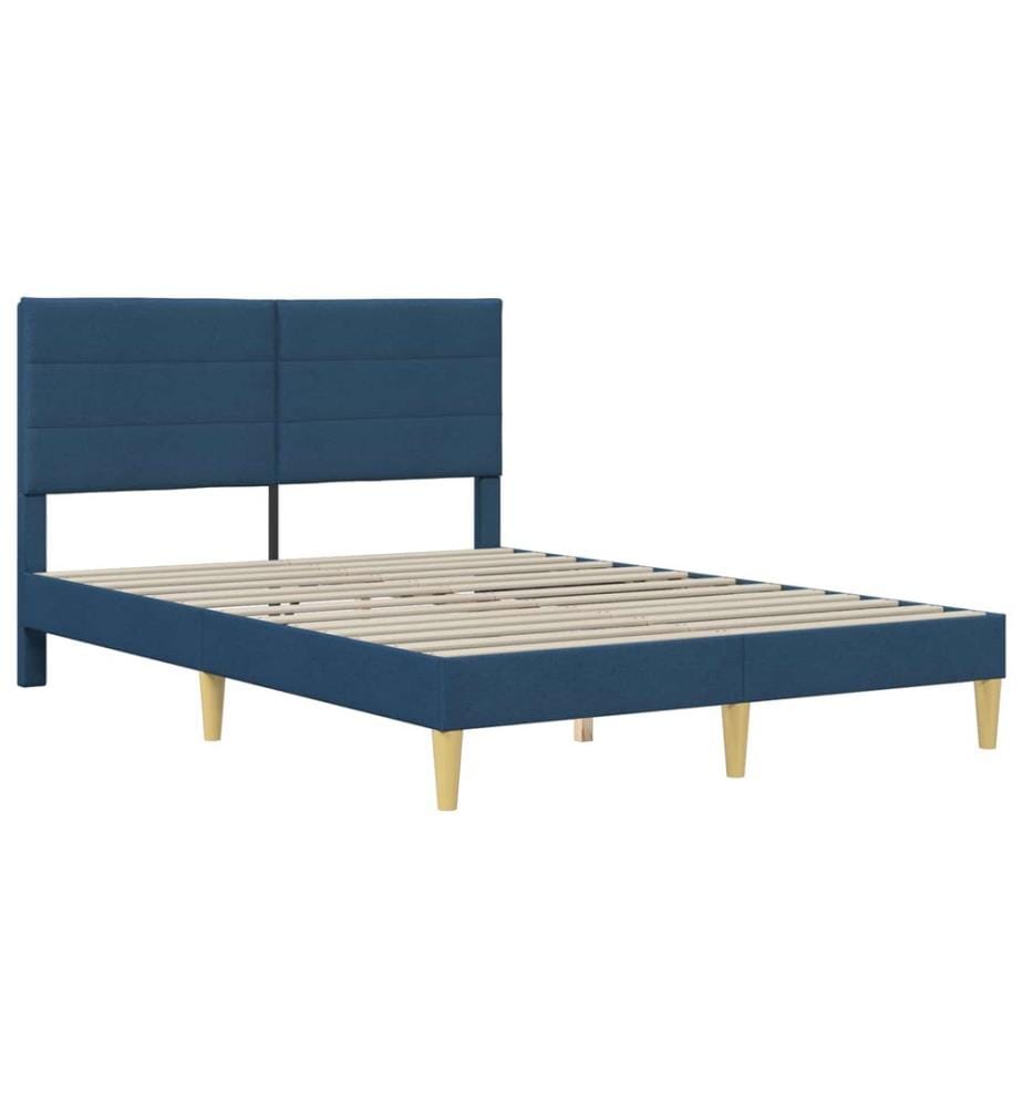 Cadre de lit Bleu 160 x 200 cm Polyester