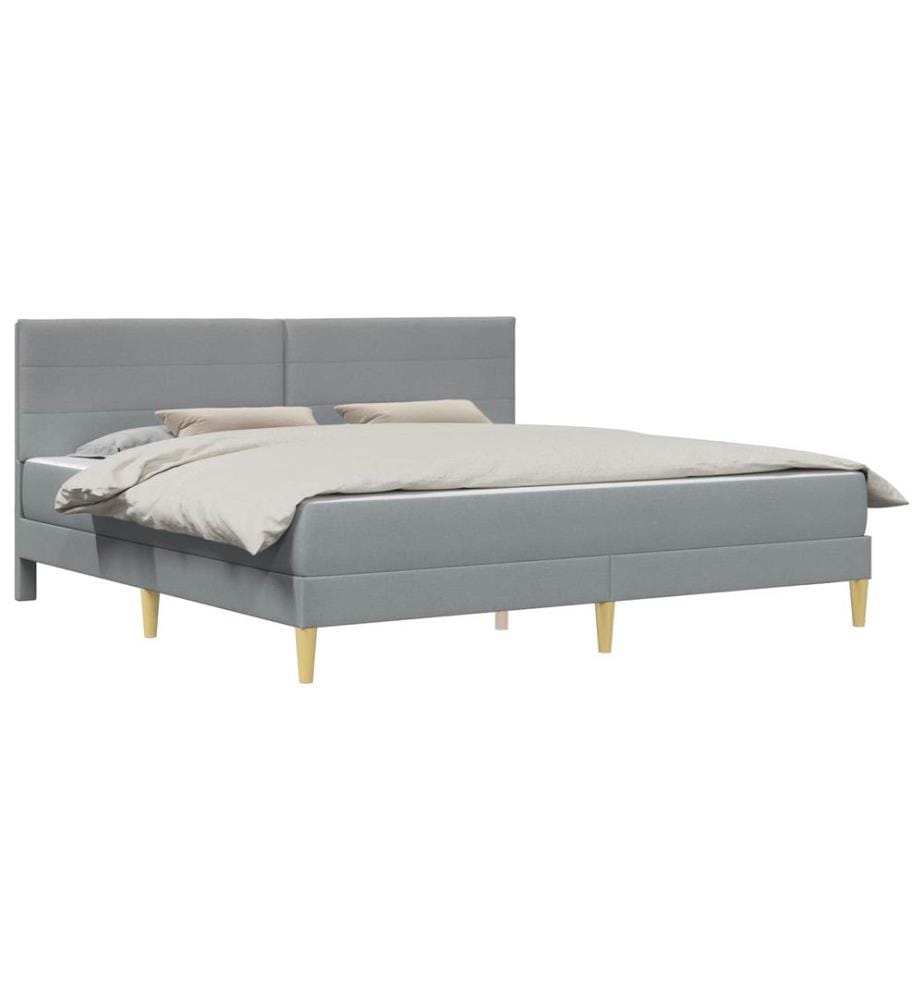 Bed frame Light grey 200 x 200 cm Polyester