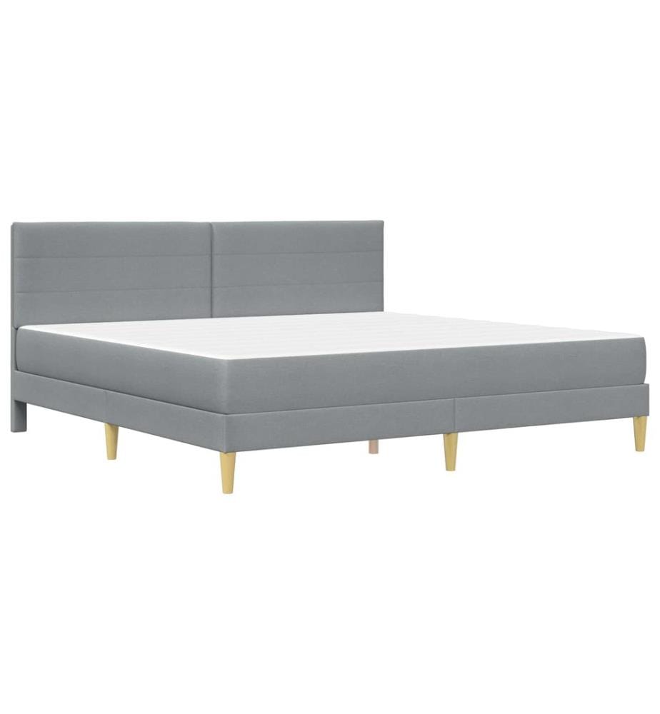 Bed frame Light grey 200 x 200 cm Polyester