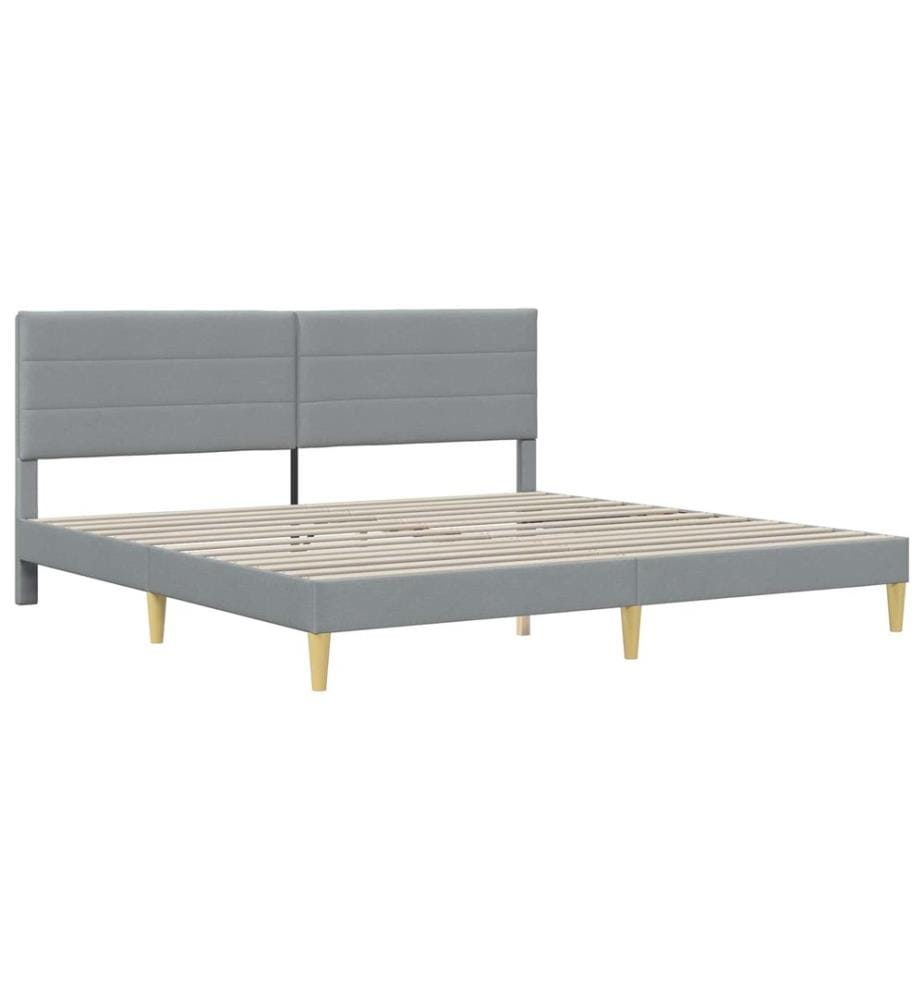 Bed frame Light grey 200 x 200 cm Polyester