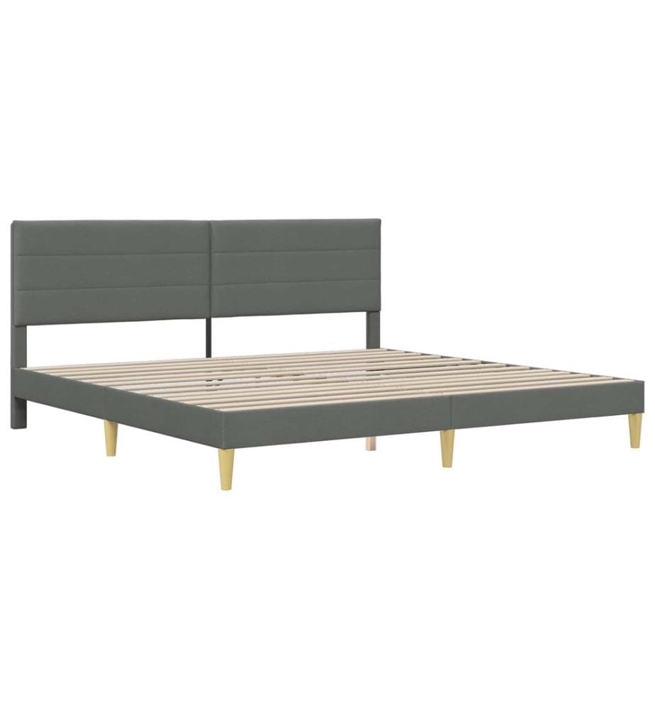 Bed frame Dark grey 200 x 200 cm Polyester