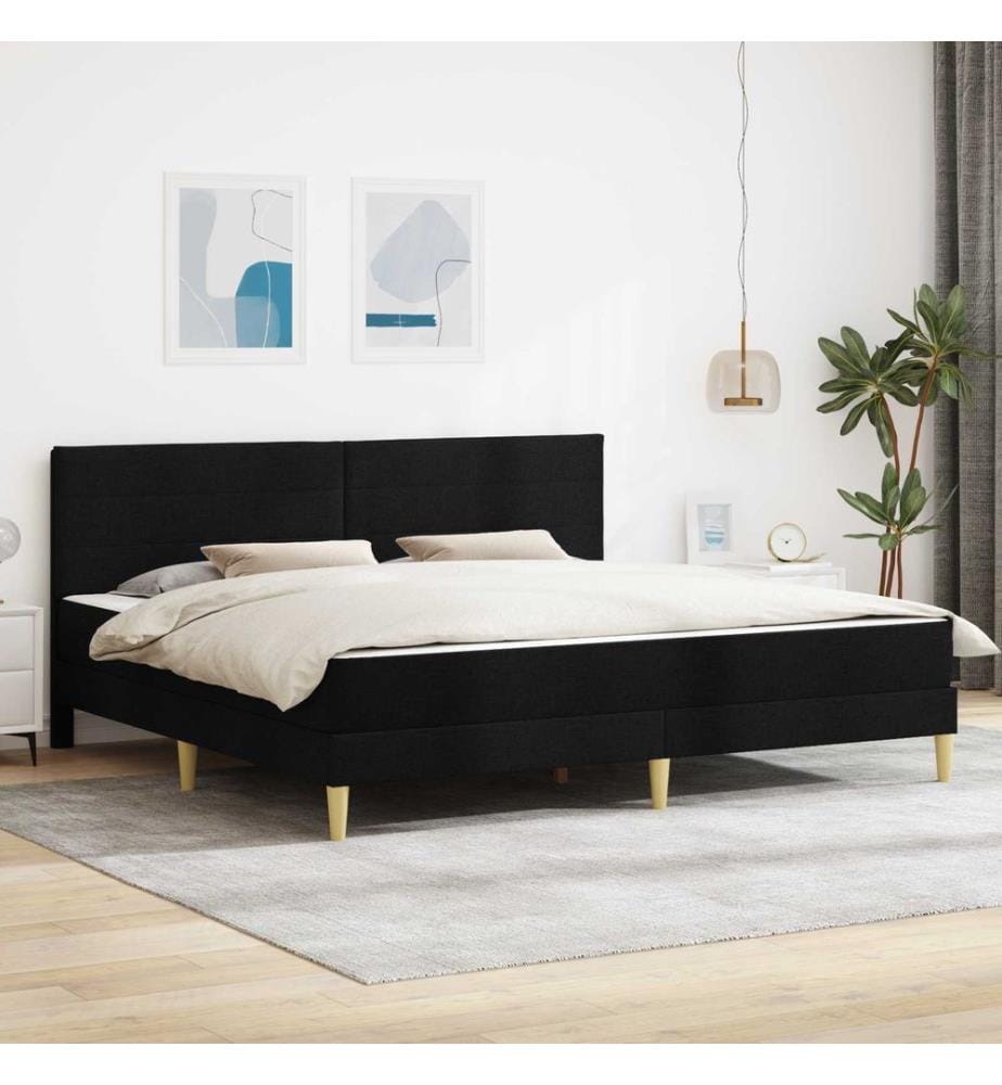 Bed frame Black 200 x 200 cm Polyester