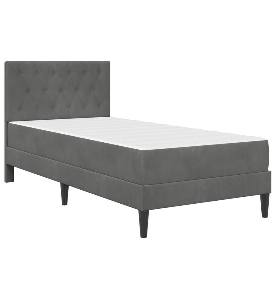 Bettgestell mit Matratze Dunkelgrau 80 x 200 cm Samt