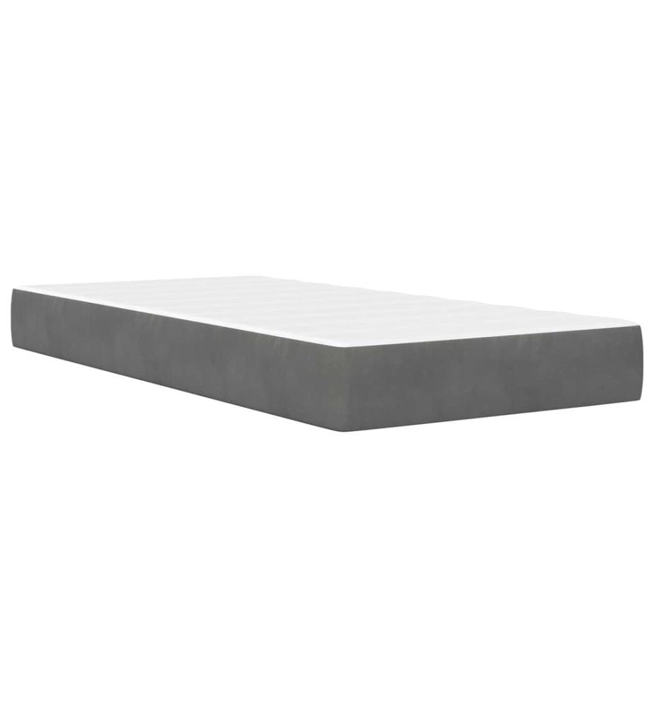 Bettgestell mit Matratze Dunkelgrau 90 x 190 cm Samt