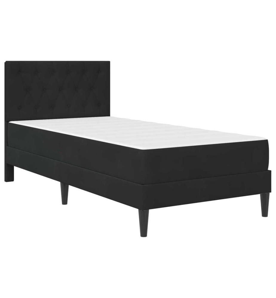 Bettgestell mit Matratze mit Kopfteil Schwarz 100 x 200 cm Samt