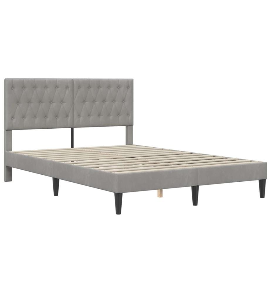 Bettgestell mit Matratze Hellgrau 120 x 200 cm Samt