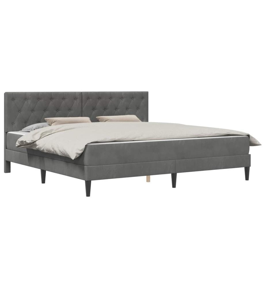 Bettgestell mit Matratze Dunkelgrau 180 x 200 cm Samt