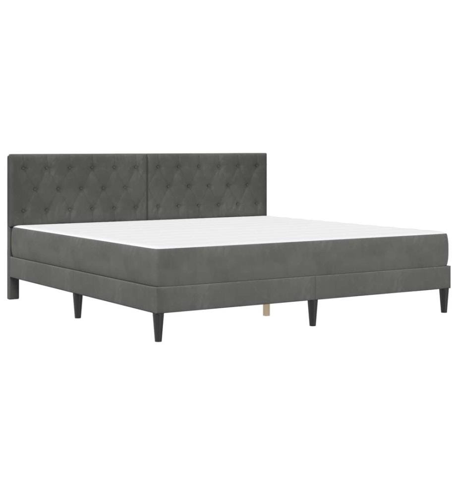 Bettgestell mit Matratze Dunkelgrau 180 x 200 cm Samt