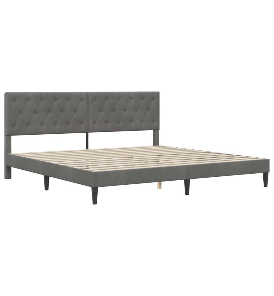 Bettgestell mit Matratze Dunkelgrau 180 x 200 cm Samt