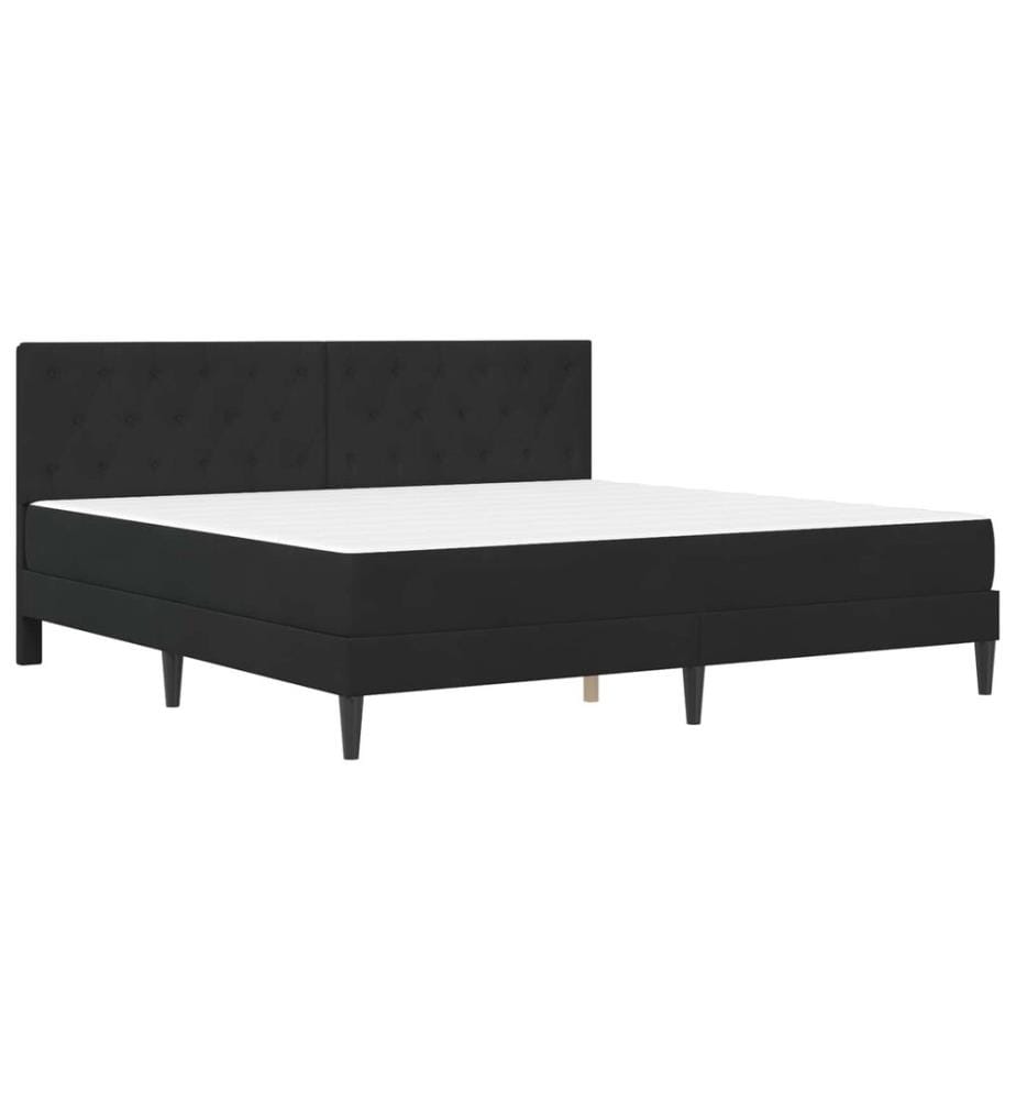 Bettgestell mit Matratze mit Kopfteil Schwarz 180 x 200 cm Samt
