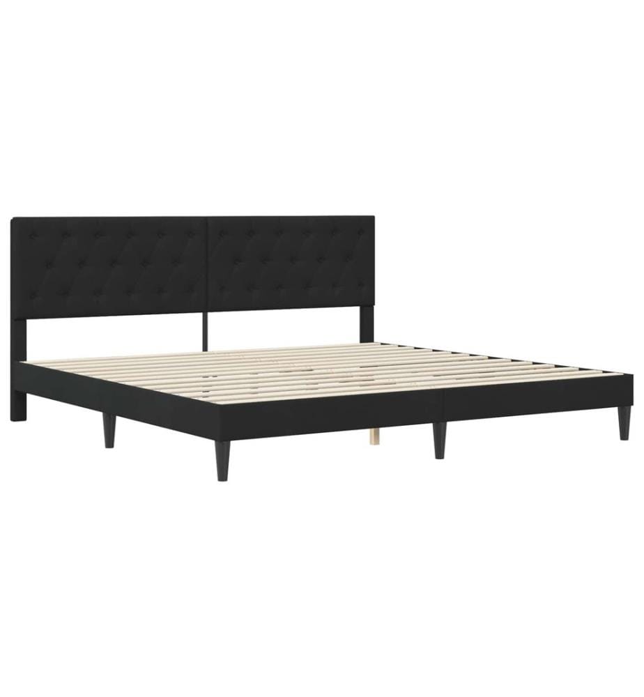 Bettgestell mit Matratze mit Kopfteil Schwarz 180 x 200 cm Samt