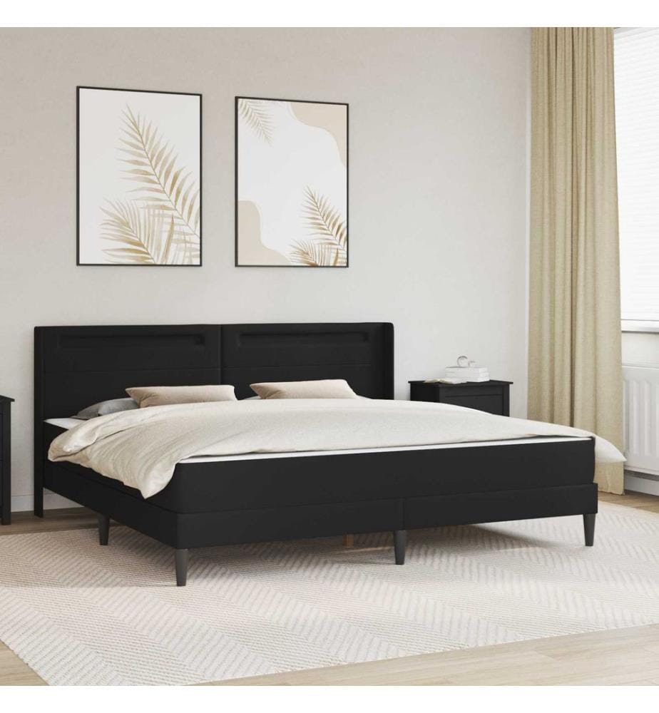 Cadre de lit avec matelas Noir 180 x 200 cm Simili cuir