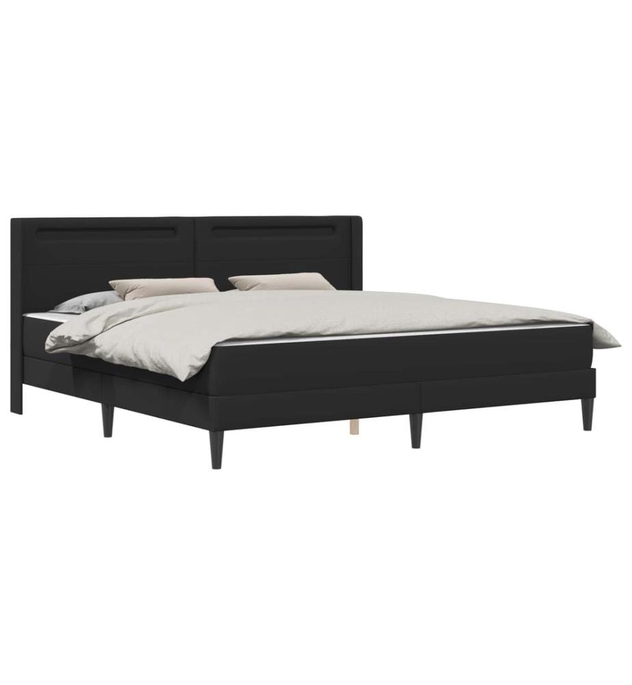 Cadre de lit avec matelas Noir 180 x 200 cm Simili cuir