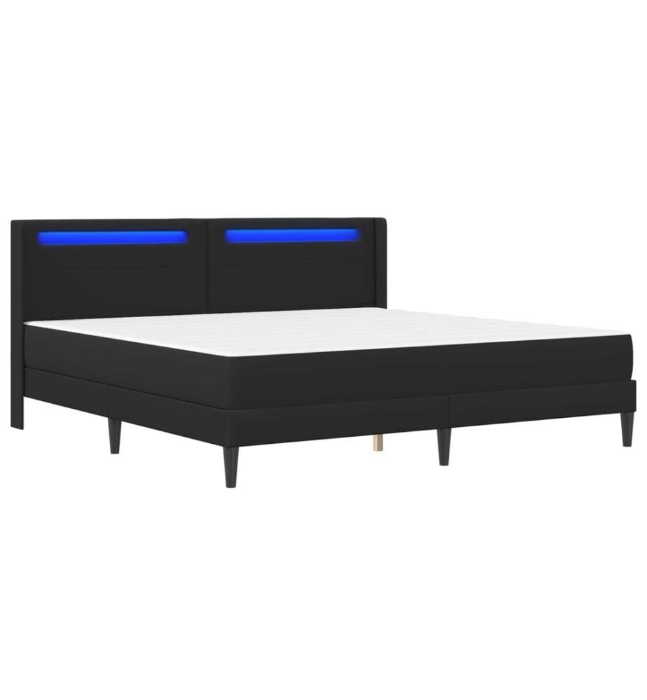 Cadre de lit avec matelas Noir 180 x 200 cm Simili cuir