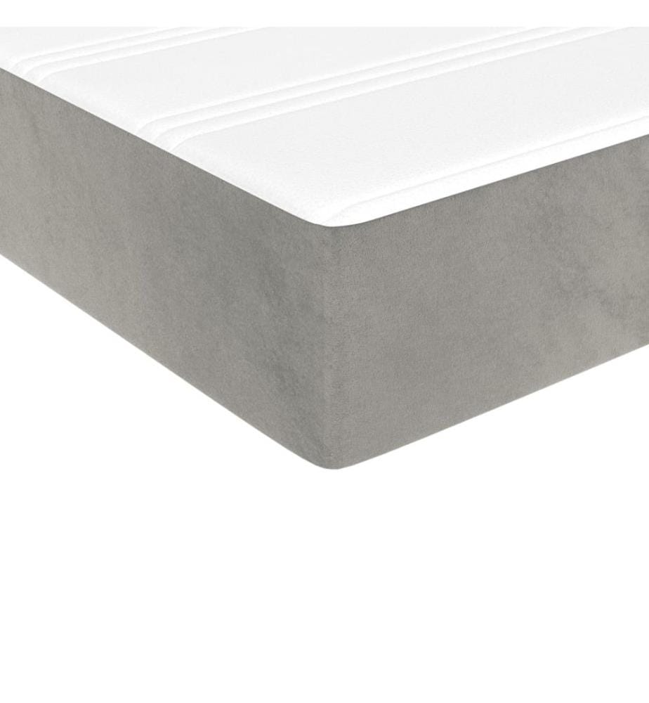 Taschenfederkernmatratze Mittel Hellgrau 80x200x20 cm Samt