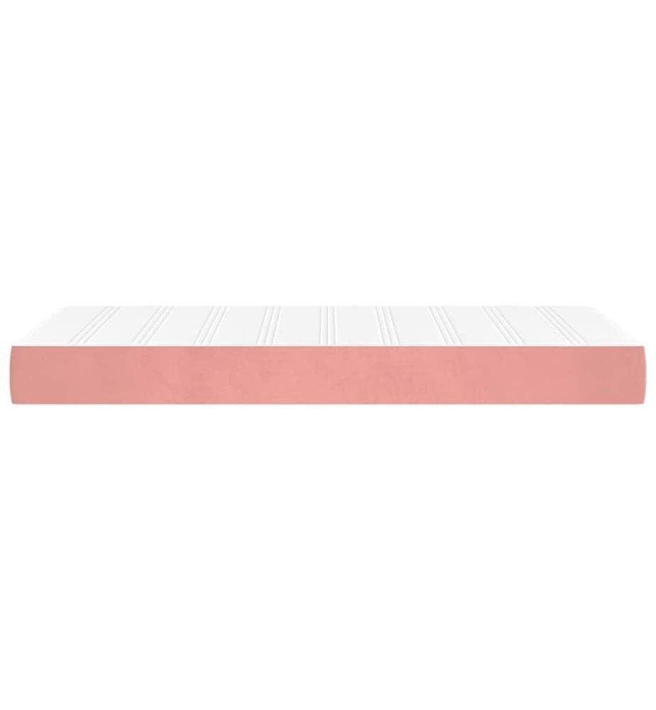 Matelas de lit à ressorts ensachés fermeté moyenne Rose 80x200x20 cm Velours