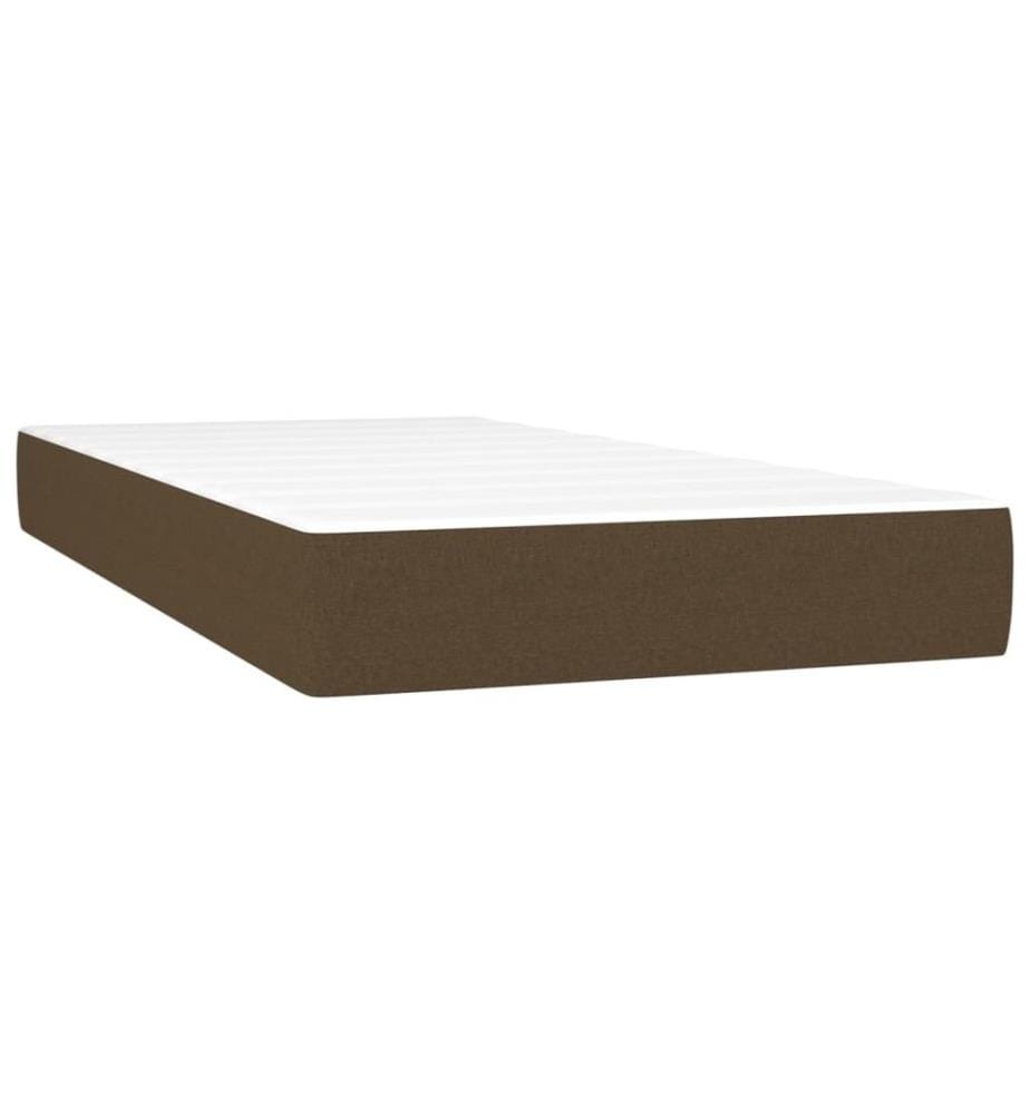 Matelas de lit à ressorts ensachés fermeté moyenne Marron foncé 90x190x20 cm